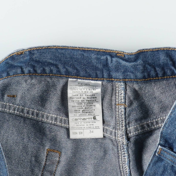 Carhartt denim shorts, men's size W35 (approx.) cotton blue type Vintage Second Hand