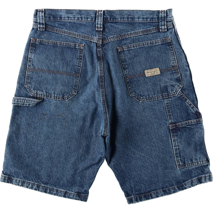2000'S Wrangler CARPENTER denim painter shorts, men's size W34 (approx.) cotton blue type Vintage Second Hand