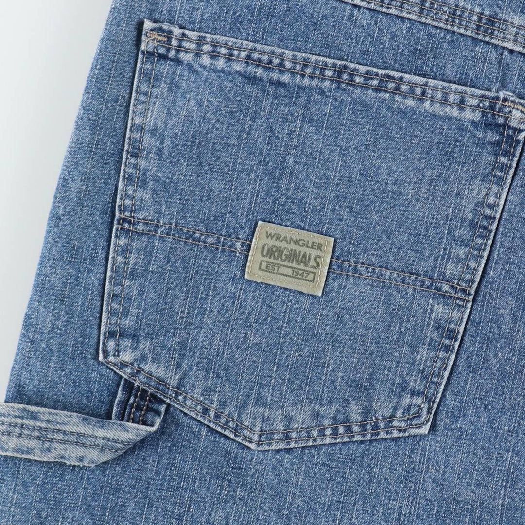 Wrangler denim painter shorts, men's size W36 (approx.) unclear blue type Vintage Second Hand