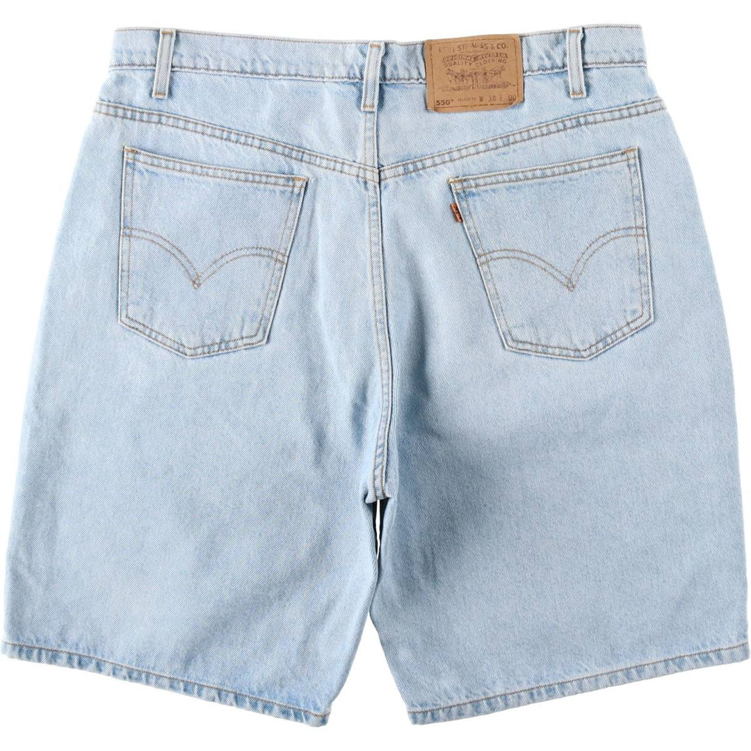 90'S Levi's 34550-1734 Relaxed Fit Orange Tab Denim Shorts, Men's W37 (approx.), Vintage cotton Blue type light blue Vintage Second Hand