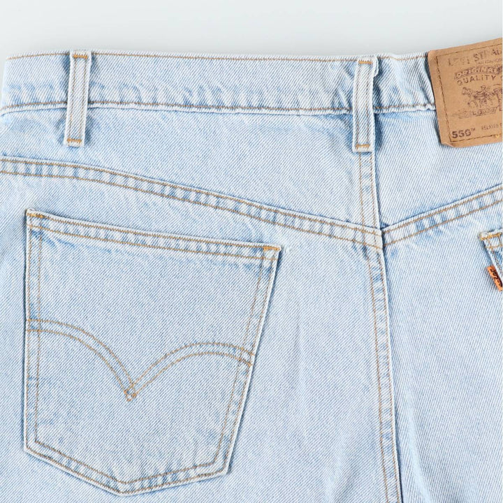 90'S Levi's 34550-1734 Relaxed Fit Orange Tab Denim Shorts, Men's W37 (approx.), Vintage cotton Blue type light blue Vintage Second Hand