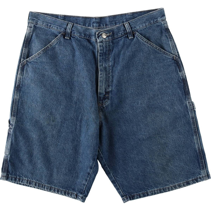 Wrangler denim painter shorts, men's size W36 (approx.) cotton blue type Vintage Second Hand
