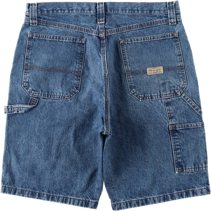 Wrangler Carpenter Denim Painter Shorts (Men's W34 equivalent) cotton blue type Vintage Second Hand