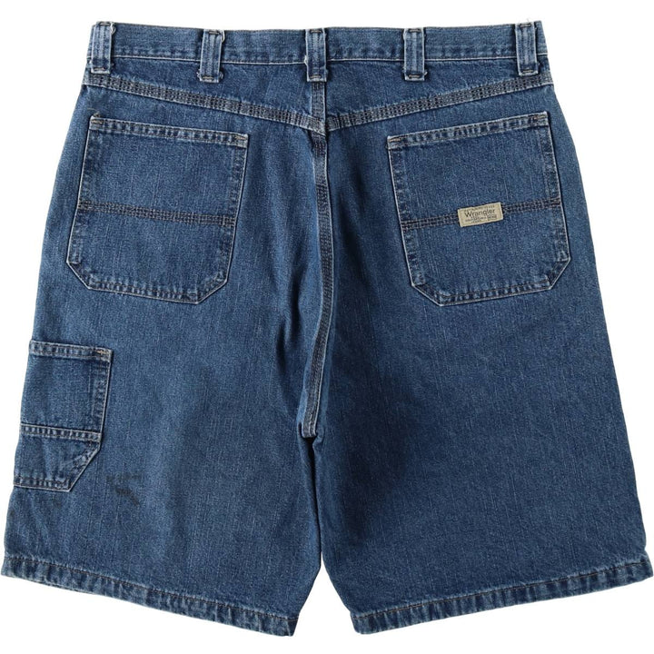 Wrangler denim painter shorts, men's size W37 (approx.) cotton blue type Vintage Second Hand