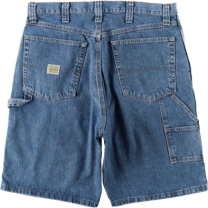 Wrangler denim painter shorts, men's size W35 (approx.) cotton blue type Vintage Second Hand