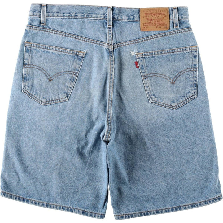 00'S Levi's 550 Relaxed Fit Denim Shorts for Men, Size W36 cotton blue type Vintage Second Hand