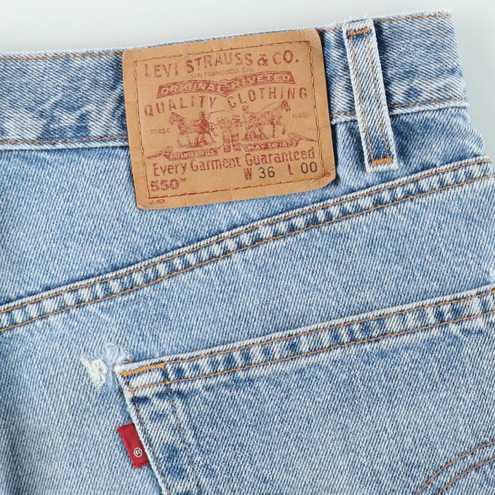 00'S Levi's 550 Relaxed Fit Denim Shorts for Men, Size W36 cotton blue type Vintage Second Hand