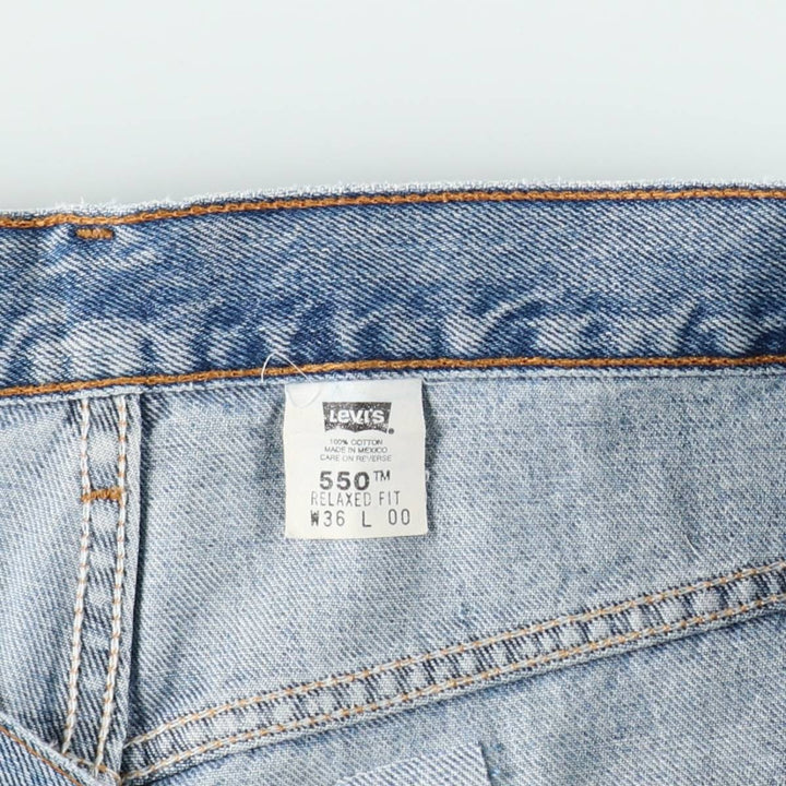 00'S Levi's 550 Relaxed Fit Denim Shorts for Men, Size W36 cotton blue type Vintage Second Hand
