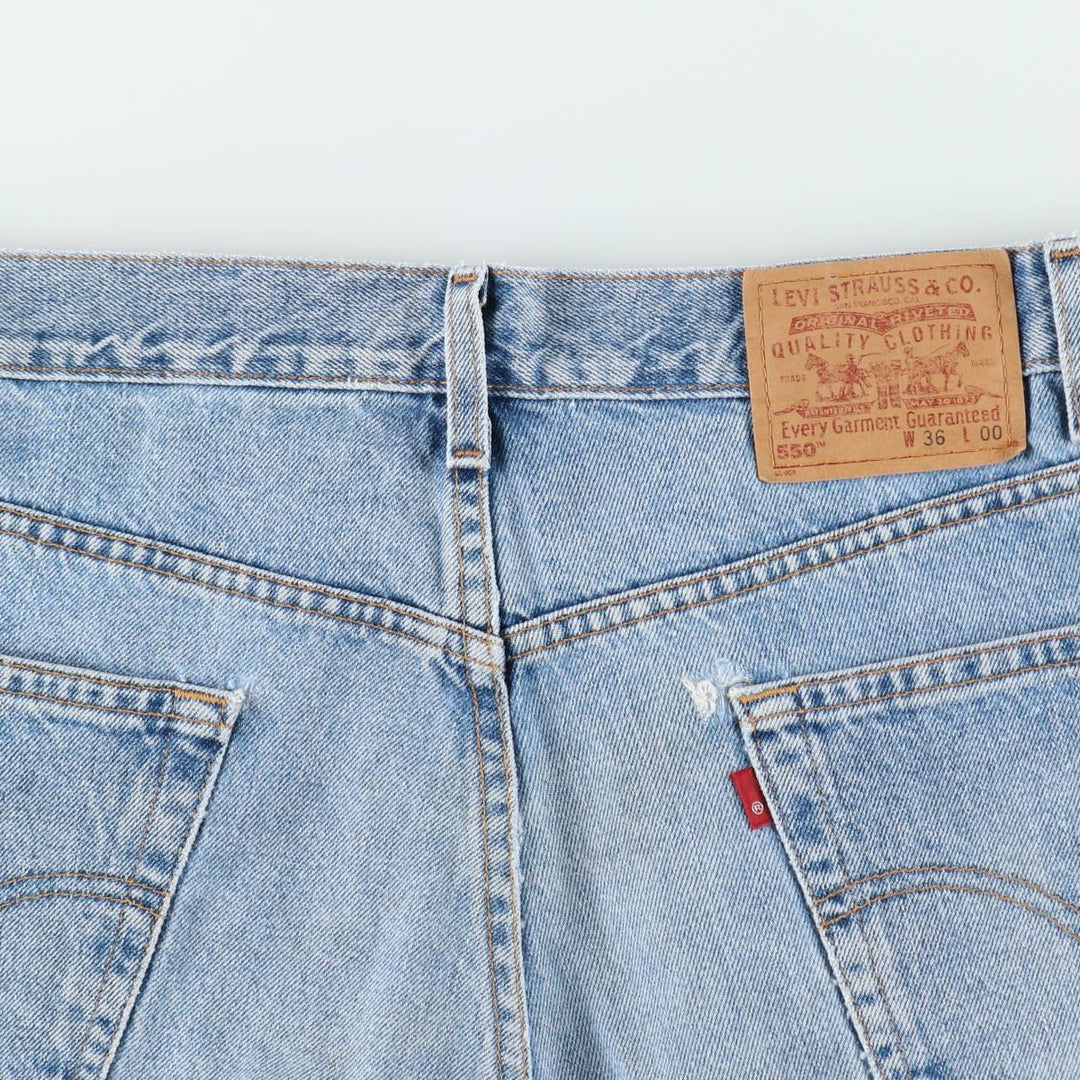00'S Levi's 550 Relaxed Fit Denim Shorts for Men, Size W36 cotton blue type Vintage Second Hand