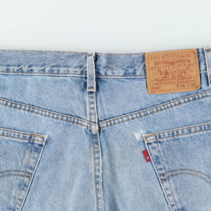 00'S Levi's 550 Relaxed Fit Denim Shorts for Men, Size W36 cotton blue type Vintage Second Hand