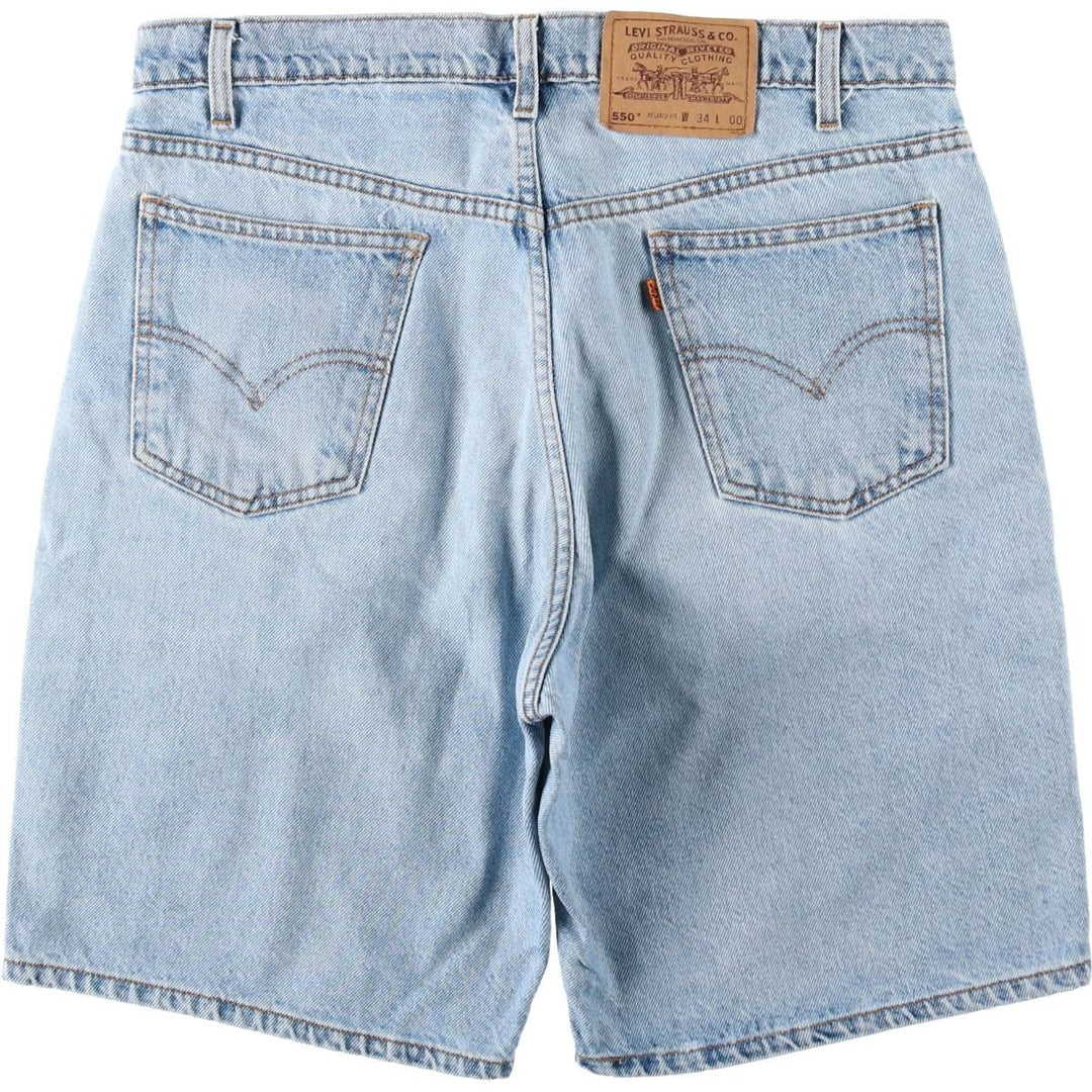 Levi's 550 Relaxed Fit Denim Shorts, Men's Size W34 (approx.), Orange Tab unclear Blue type light blue Vintage Second Hand
