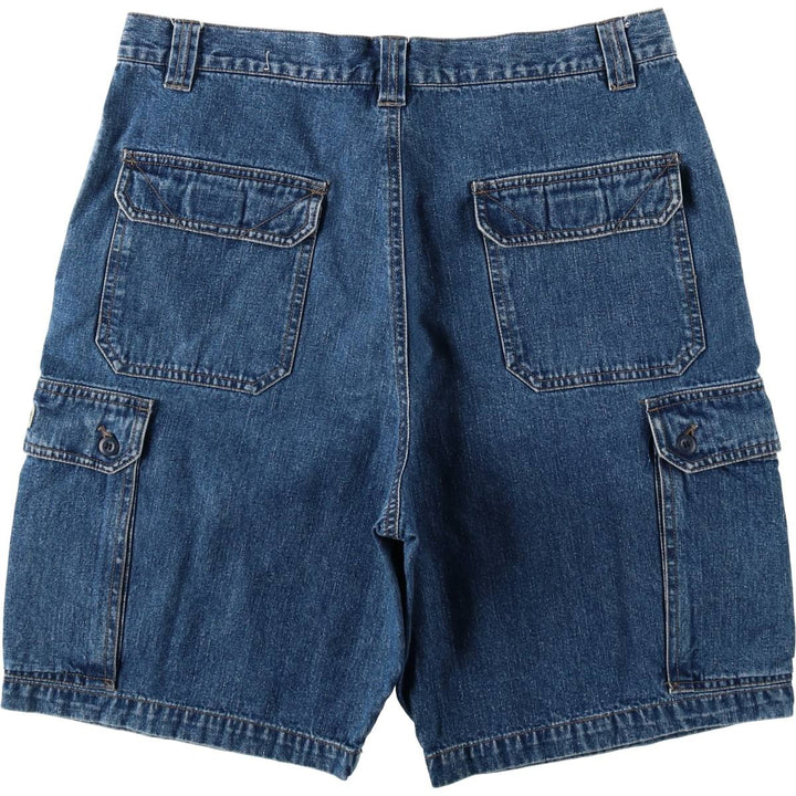 Wrangler denim cargo shorts, made in Russia, men's size W35 (approx.). cotton blue type Vintage Second Hand