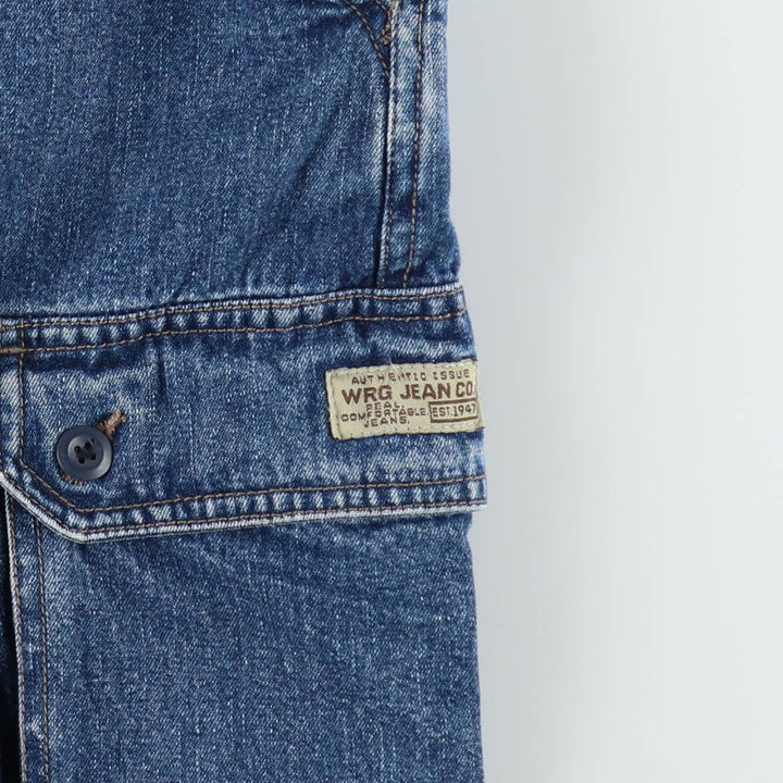 Wrangler denim cargo shorts, made in Russia, men's size W35 (approx.). cotton blue type Vintage Second Hand
