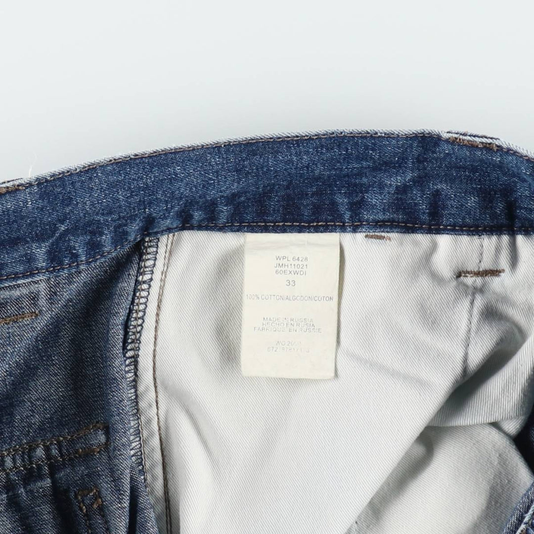 Wrangler denim cargo shorts, made in Russia, men's size W35 (approx.). cotton blue type Vintage Second Hand