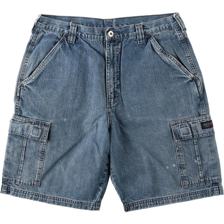 Wrangler denim cargo shorts, men's size W34 (approx.) cotton blue type Vintage Second Hand