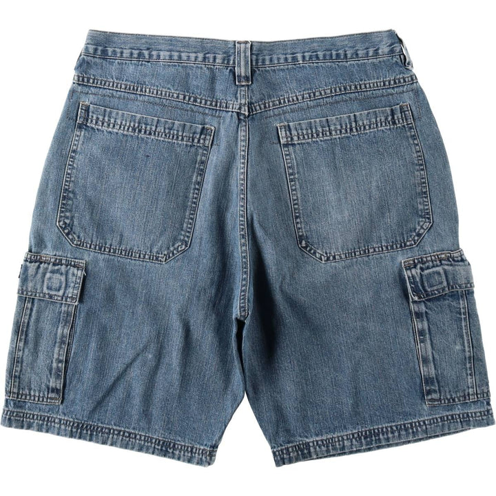 Wrangler denim cargo shorts, men's size W34 (approx.) cotton blue type Vintage Second Hand