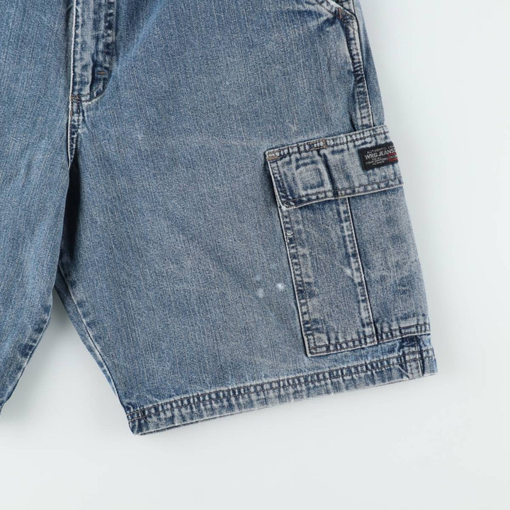 Wrangler denim cargo shorts, men's size W34 (approx.) cotton blue type Vintage Second Hand