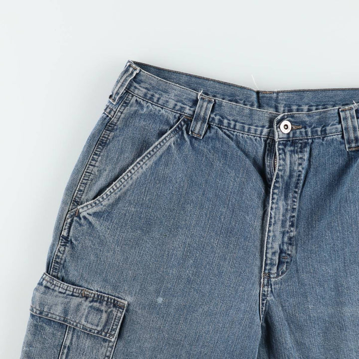Wrangler denim cargo shorts, men's size W34 (approx.) cotton blue type Vintage Second Hand