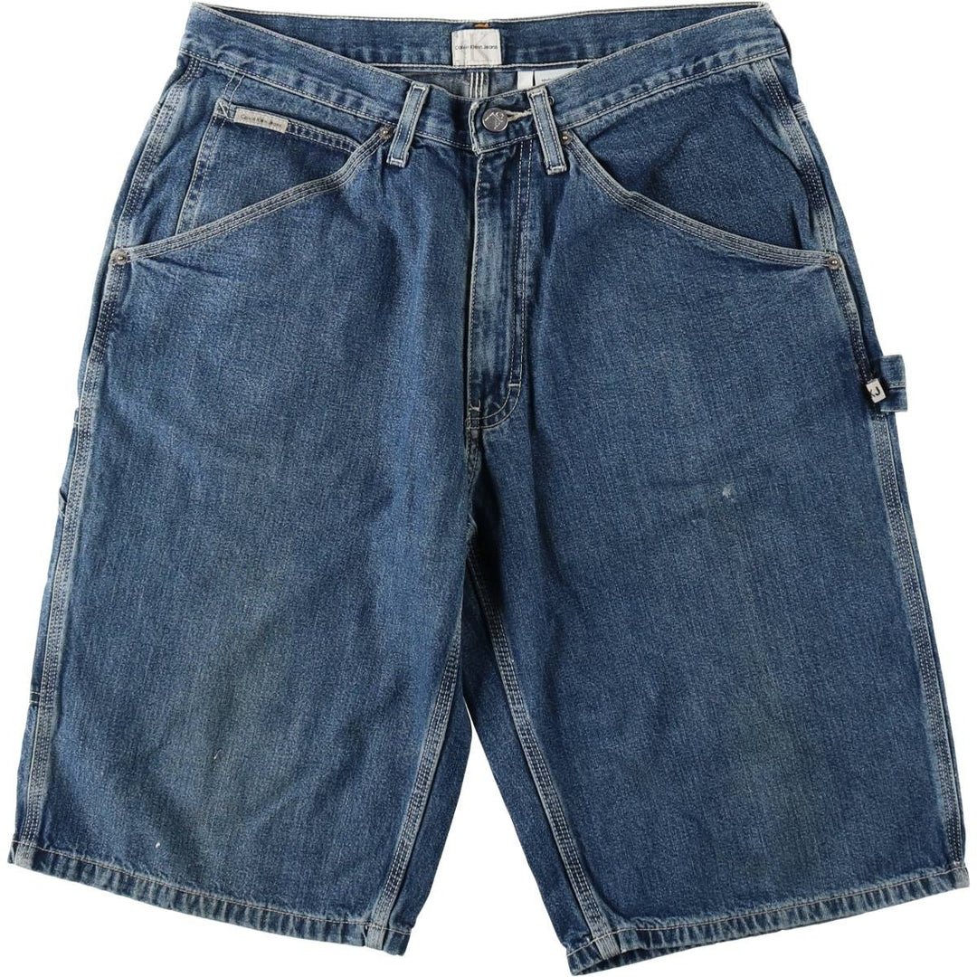90s-00'S Calvin Klein Jeans Denim Painter Shorts, Men's W33 (approx.), Vintage cotton blue type Vintage Second Hand