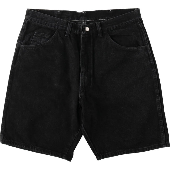 Wrangler Black Denim Shorts, Made in USA, Men's, W34 equivalent cotton black type Vintage Second Hand