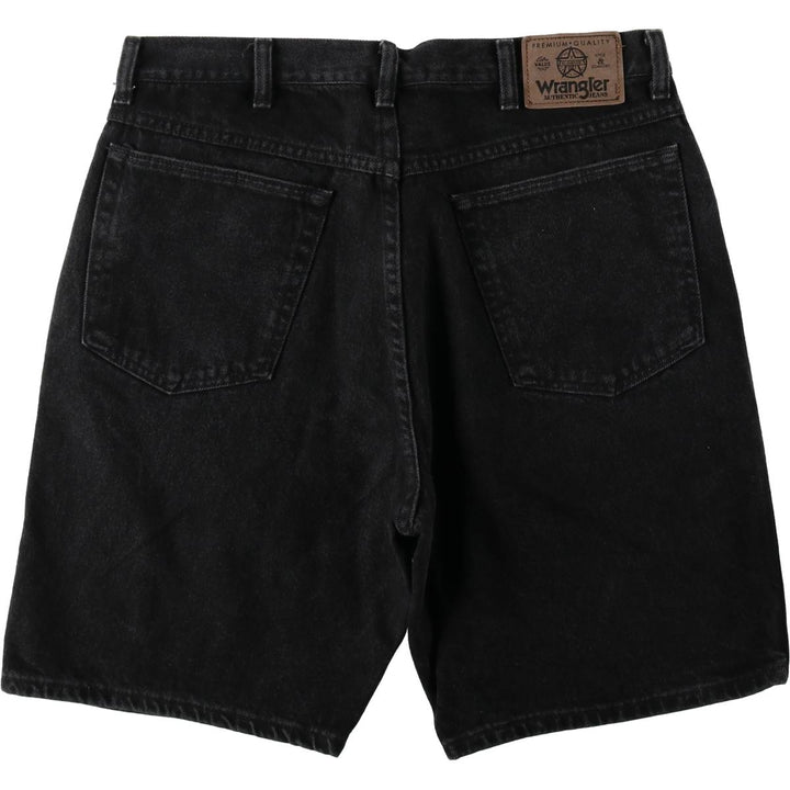 Wrangler Black Denim Shorts, Made in USA, Men's, W34 equivalent cotton black type Vintage Second Hand