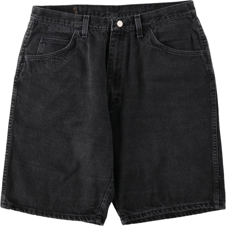 Wrangler Black Denim Shorts, Made in USA, Men's, W34 equivalent cotton black type Vintage Second Hand