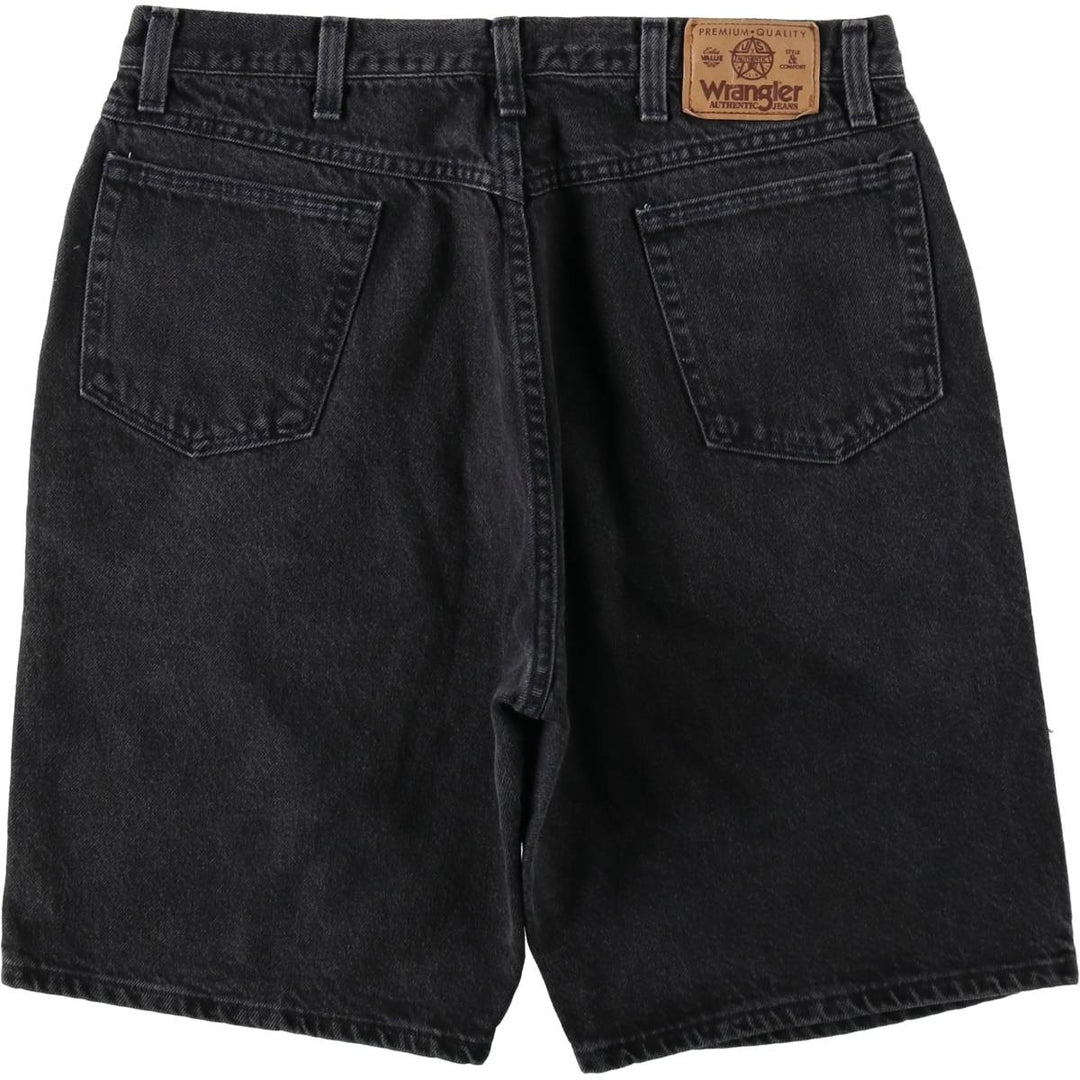 Wrangler Black Denim Shorts, Made in USA, Men's, W34 equivalent cotton black type Vintage Second Hand