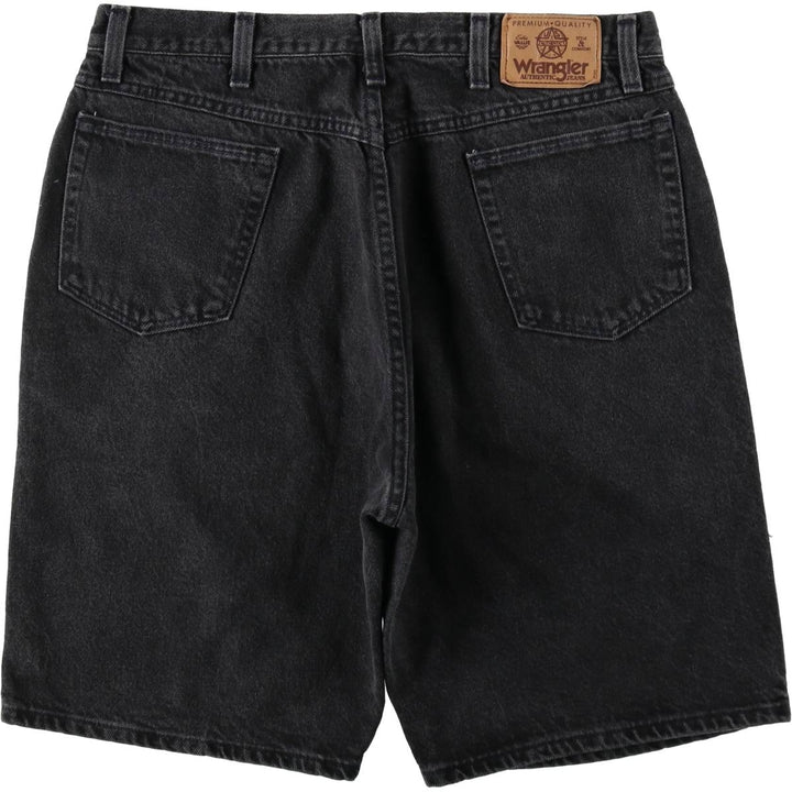 Wrangler Black Denim Shorts, Made in USA, Men's, W34 equivalent cotton black type Vintage Second Hand