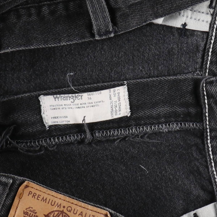 Wrangler Black Denim Shorts, Made in USA, Men's, W34 equivalent cotton black type Vintage Second Hand