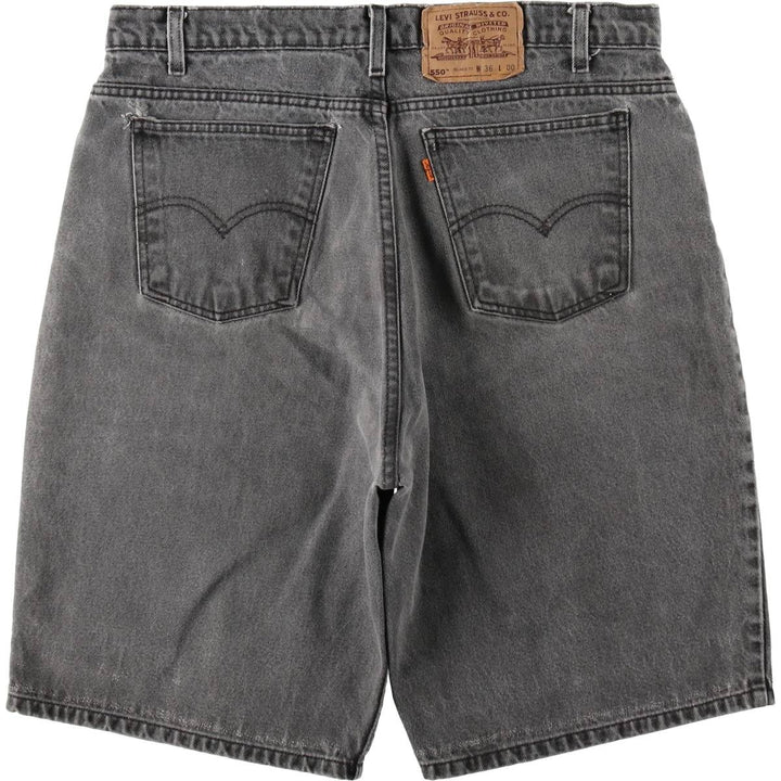 Levi's 550 Relaxed Fit Black Denim Shorts (Men's W35 equivalent) cotton black type Vintage Second Hand