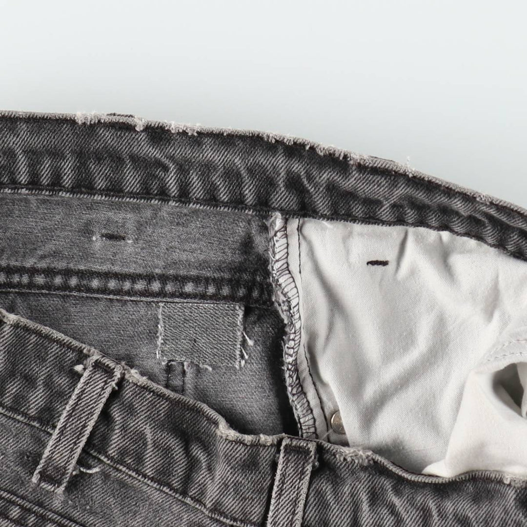Levi's 550 Relaxed Fit Black Denim Shorts (Men's W35 equivalent) cotton black type Vintage Second Hand