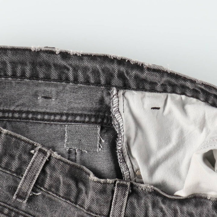 Levi's 550 Relaxed Fit Black Denim Shorts (Men's W35 equivalent) cotton black type Vintage Second Hand