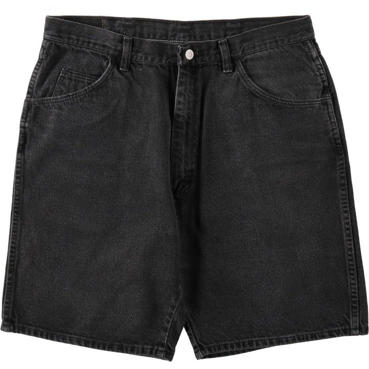 Wrangler Black Denim Shorts, Made in USA, Men's, W34 equivalent cotton black type Vintage Second Hand
