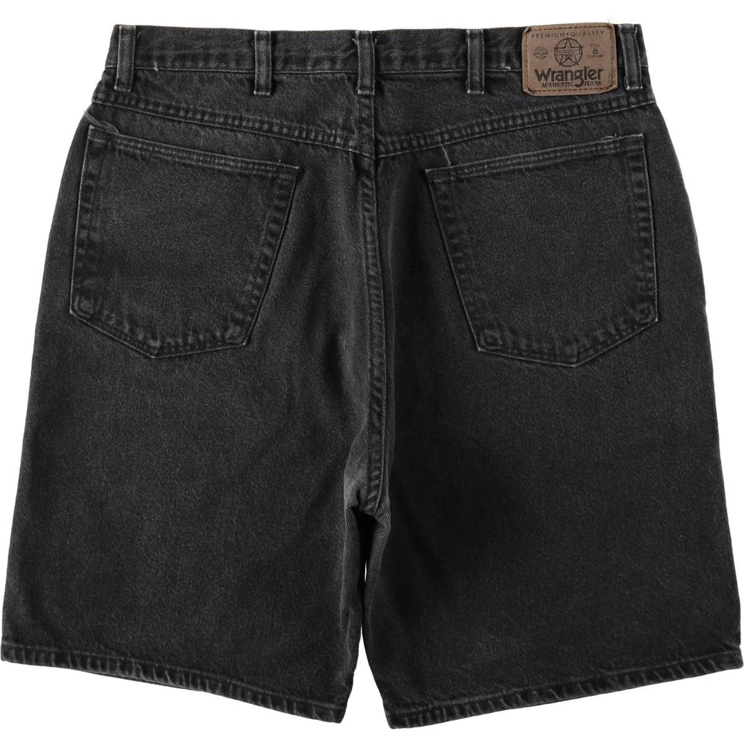 Wrangler Black Denim Shorts, Made in USA, Men's, W34 equivalent cotton black type Vintage Second Hand