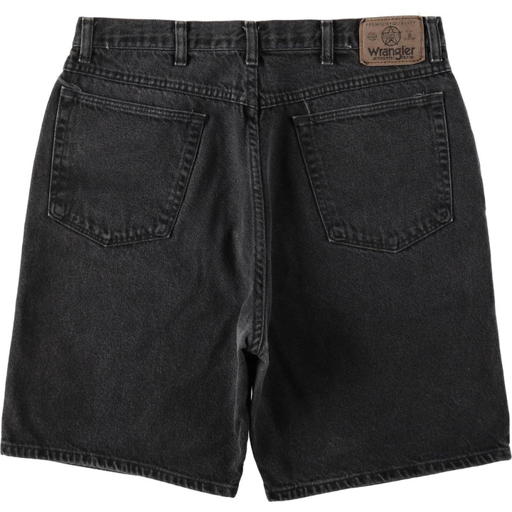 Wrangler Black Denim Shorts, Made in USA, Men's, W34 equivalent cotton black type Vintage Second Hand