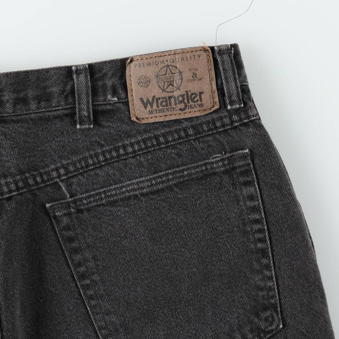 Wrangler Black Denim Shorts, Made in USA, Men's, W34 equivalent cotton black type Vintage Second Hand