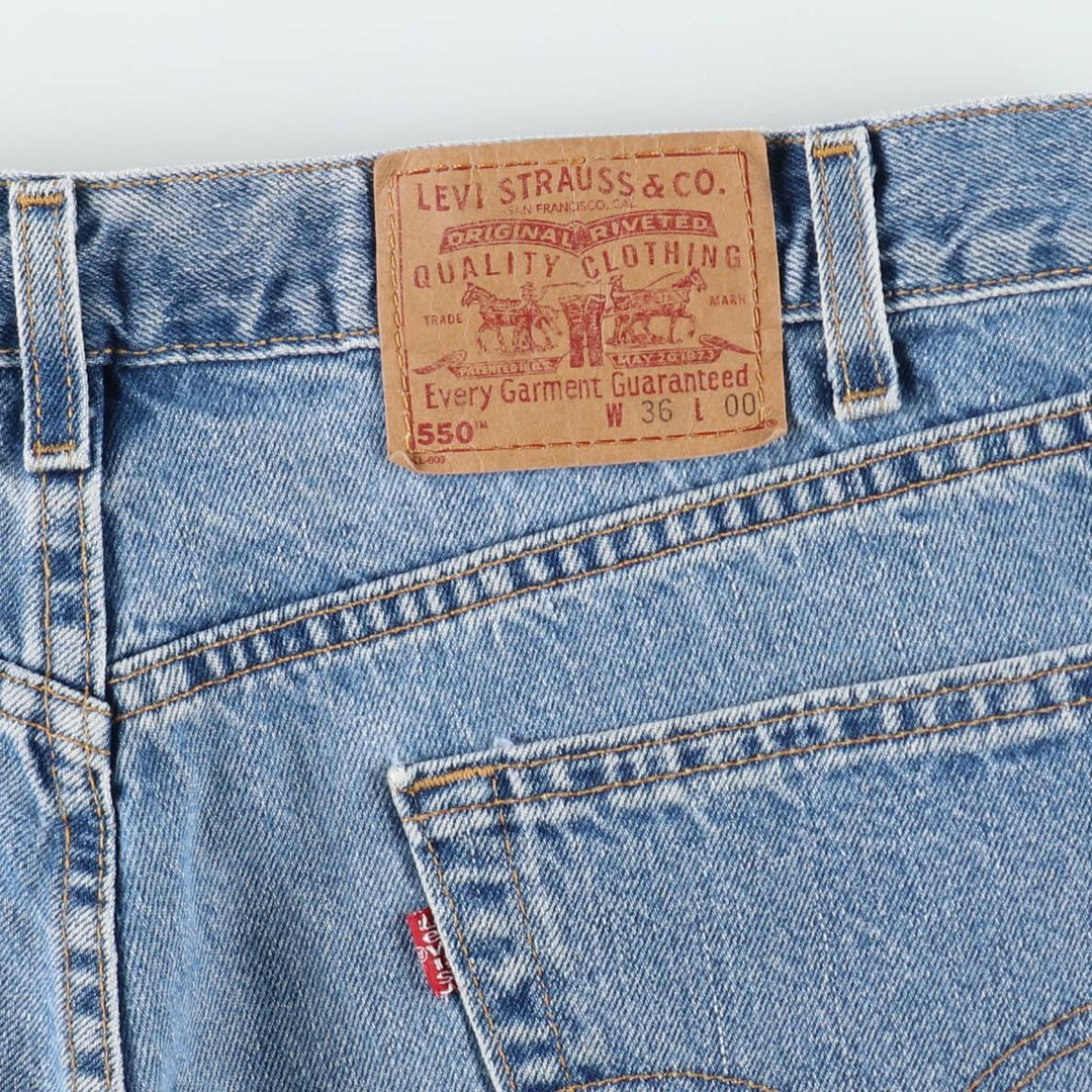 90'S Levi's 550 Relaxed Fit Denim Shorts, Made in USA, Men's Size W36 (approx.), Vintage cotton blue type Vintage Second Hand