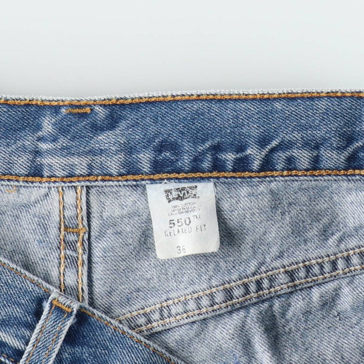 90'S Levi's 550 Relaxed Fit Denim Shorts, Made in USA, Men's Size W36 (approx.), Vintage cotton blue type Vintage Second Hand