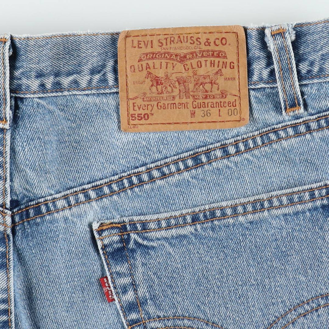 90'S Levi's 550 Relaxed Fit Denim Shorts, Made in USA, Men's W35 (approx.), Vintage cotton blue type Vintage Second Hand