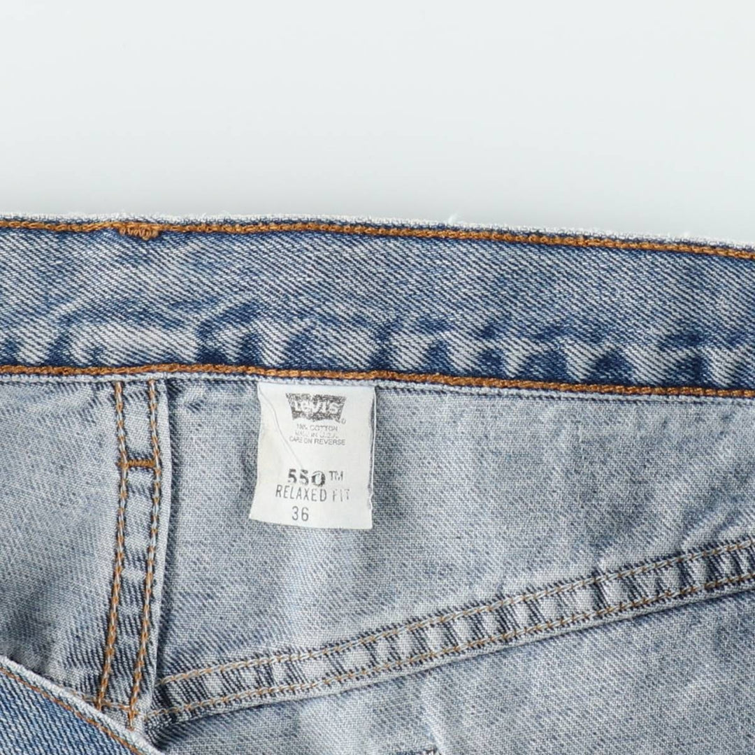 90'S Levi's 550 Relaxed Fit Denim Shorts, Made in USA, Men's W35 (approx.), Vintage cotton blue type Vintage Second Hand