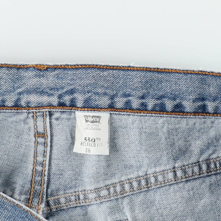 90'S Levi's 550 Relaxed Fit Denim Shorts, Made in USA, Men's W35 (approx.), Vintage cotton blue type Vintage Second Hand