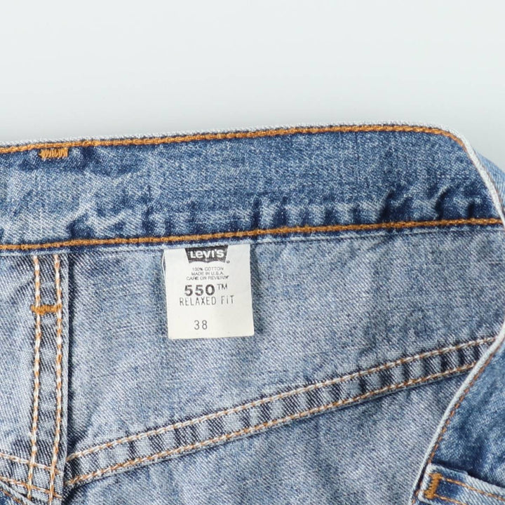 2000'S Levi's 550 Relaxed Fit Denim Shorts, Made in USA, Men's Size W38 (approx.) cotton blue type Vintage Second Hand