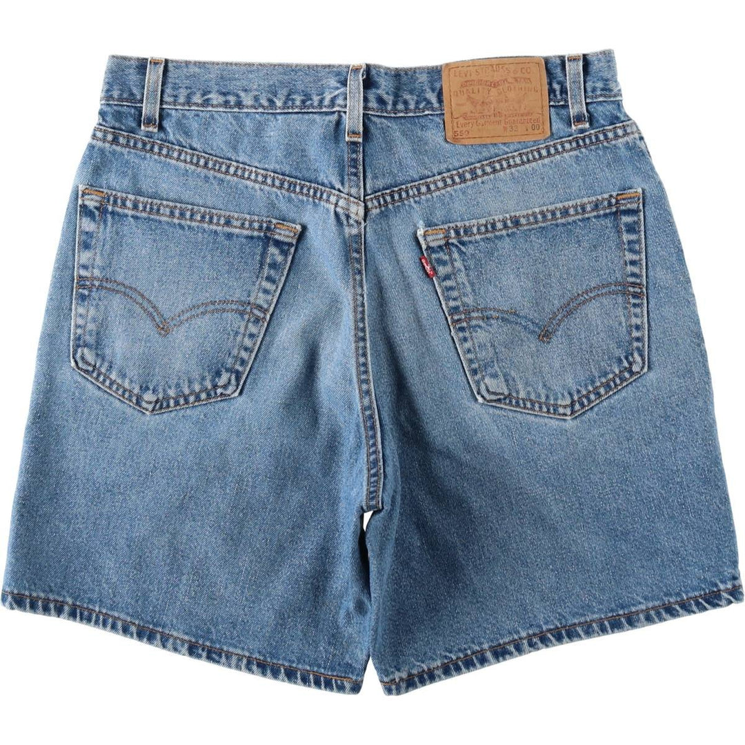 2000'S Levi's 550 Relaxed Fit Denim Shorts, Made in USA, Men's Size W33 (approx.) cotton blue type Vintage Second Hand