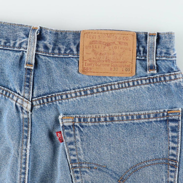2000'S Levi's 550 Relaxed Fit Denim Shorts, Made in USA, Men's Size W33 (approx.) cotton blue type Vintage Second Hand
