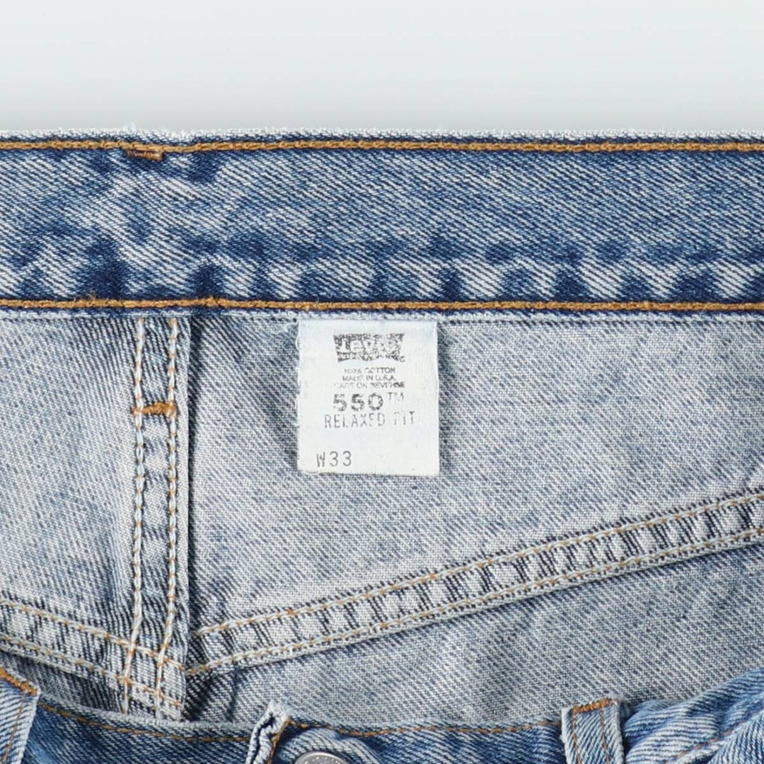 2000'S Levi's 550 Relaxed Fit Denim Shorts, Made in USA, Men's Size W33 (approx.) cotton blue type Vintage Second Hand