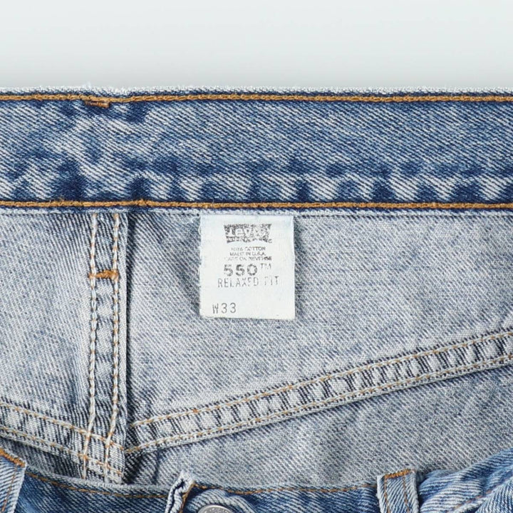2000'S Levi's 550 Relaxed Fit Denim Shorts, Made in USA, Men's Size W33 (approx.) cotton blue type Vintage Second Hand