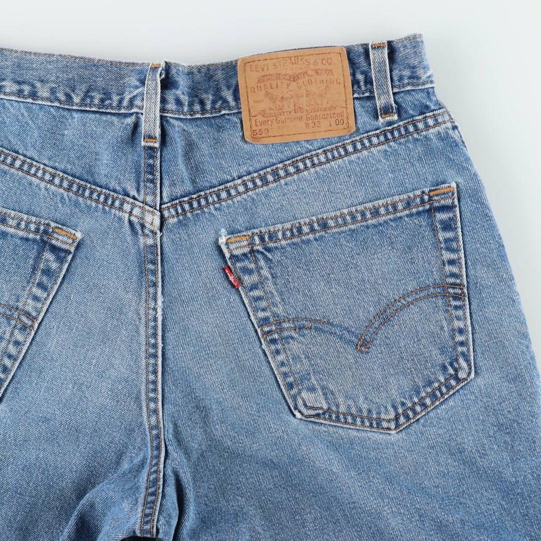 2000'S Levi's 550 Relaxed Fit Denim Shorts, Made in USA, Men's Size W33 (approx.) cotton blue type Vintage Second Hand