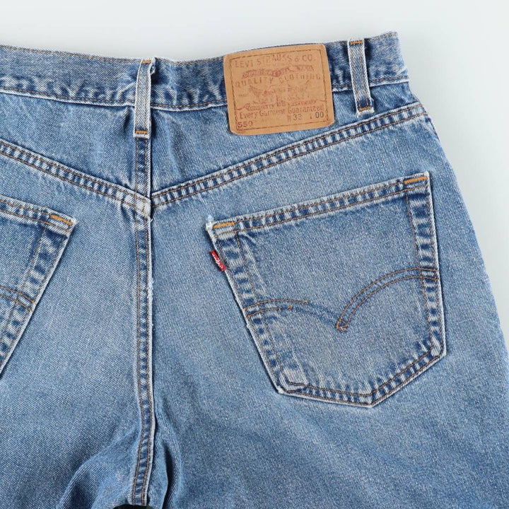 2000'S Levi's 550 Relaxed Fit Denim Shorts, Made in USA, Men's Size W33 (approx.) cotton blue type Vintage Second Hand