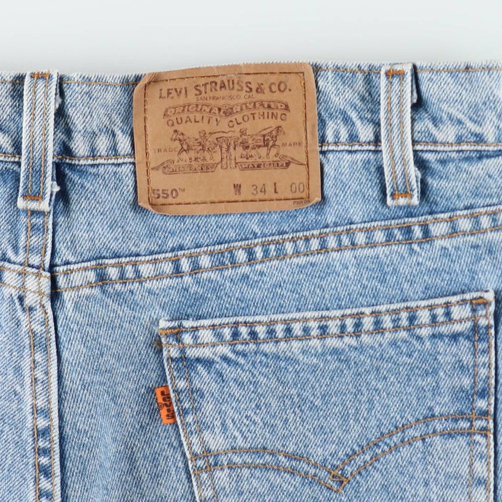 90'S Levi's 550 Denim Shorts, Made in USA, Men's Size W34 (approx.), Vintage cotton blue type Vintage Second Hand