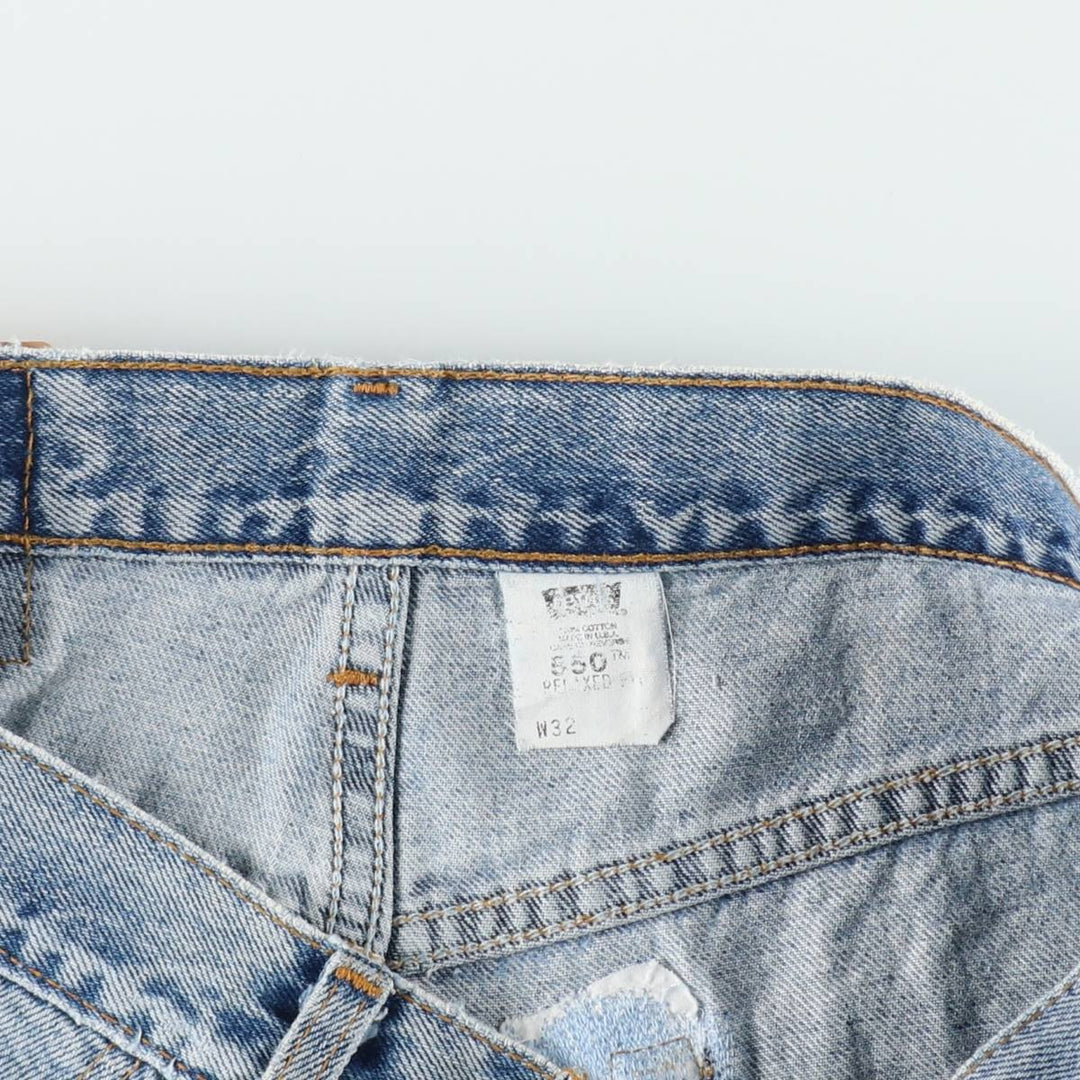 2000'S Levi's 550 Relaxed Fit Denim Shorts, Made in USA, Men's Size W32 (approx.) cotton blue type Vintage Second Hand